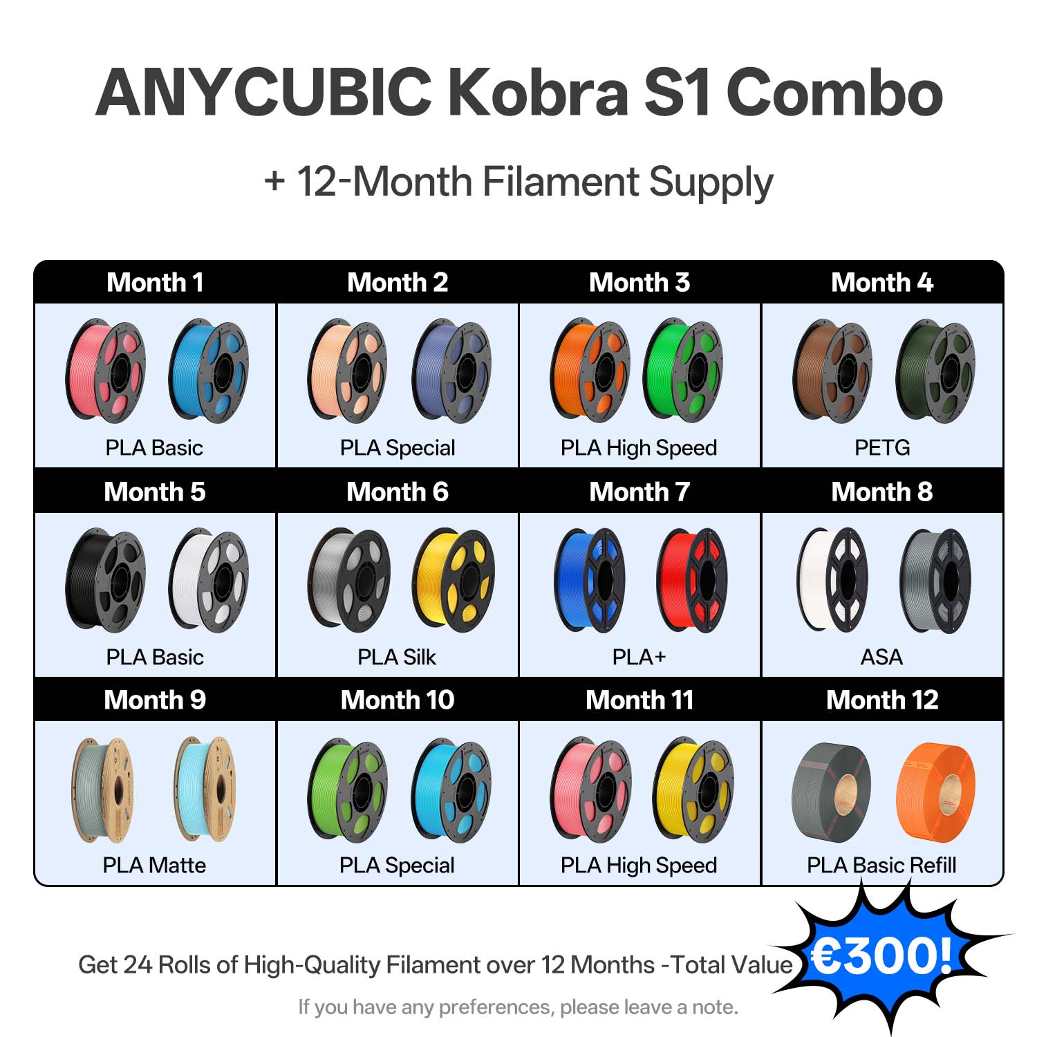 anycubic-kobra-s1-combo-24-bobines-de-filament-pack-imprimante-3d-fdm image 2