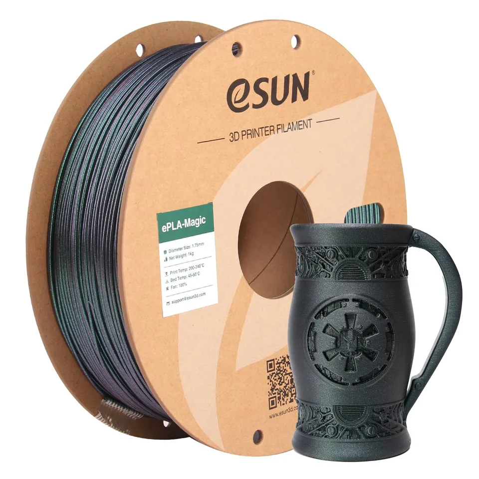 esun-epla-magic-filament-pla-bicolore-1-75-mm-1kg-vert-fonc-scintillant image 1