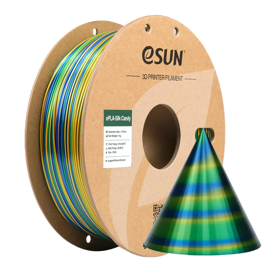 esun-pla-silk-candy-filament-1-75-mm-1kg-or-bleu-vert image 1