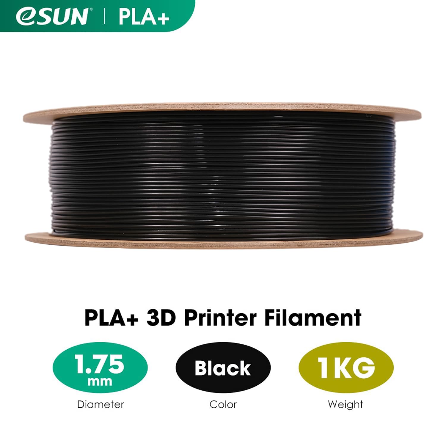 esun-pla-filament-1-75-mm-1-kg-noir image 2