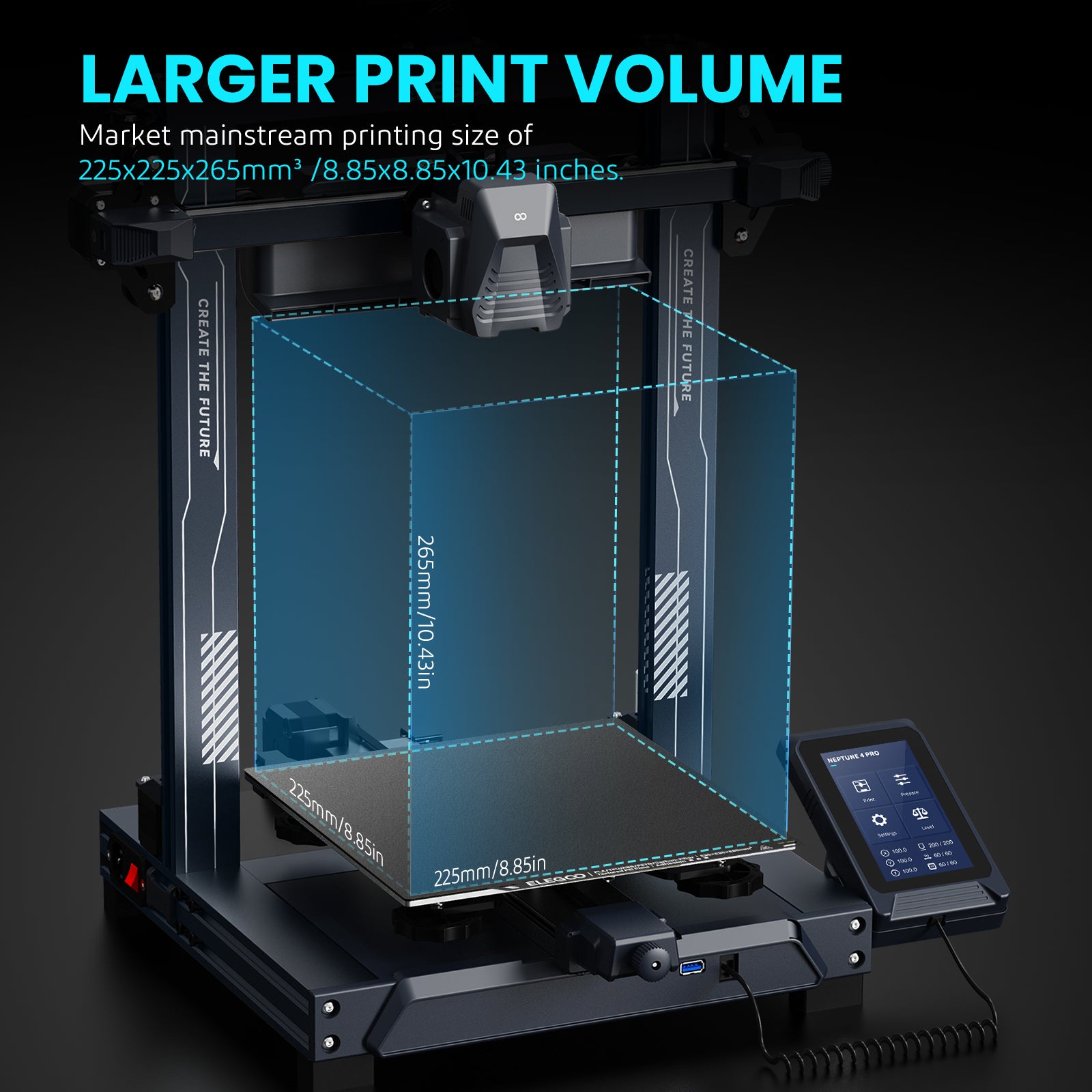 elegoo-neptune-4-pro-imprimante-3d-fdm-500-mm-s-klipper-225x225x265-mm image 7