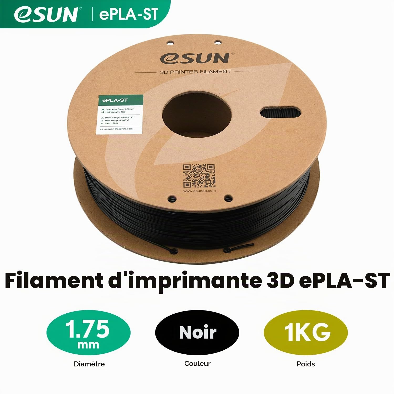 esun-pla-st-super-t-nacit-filament-1-75-mm-1-kg-noir image 2