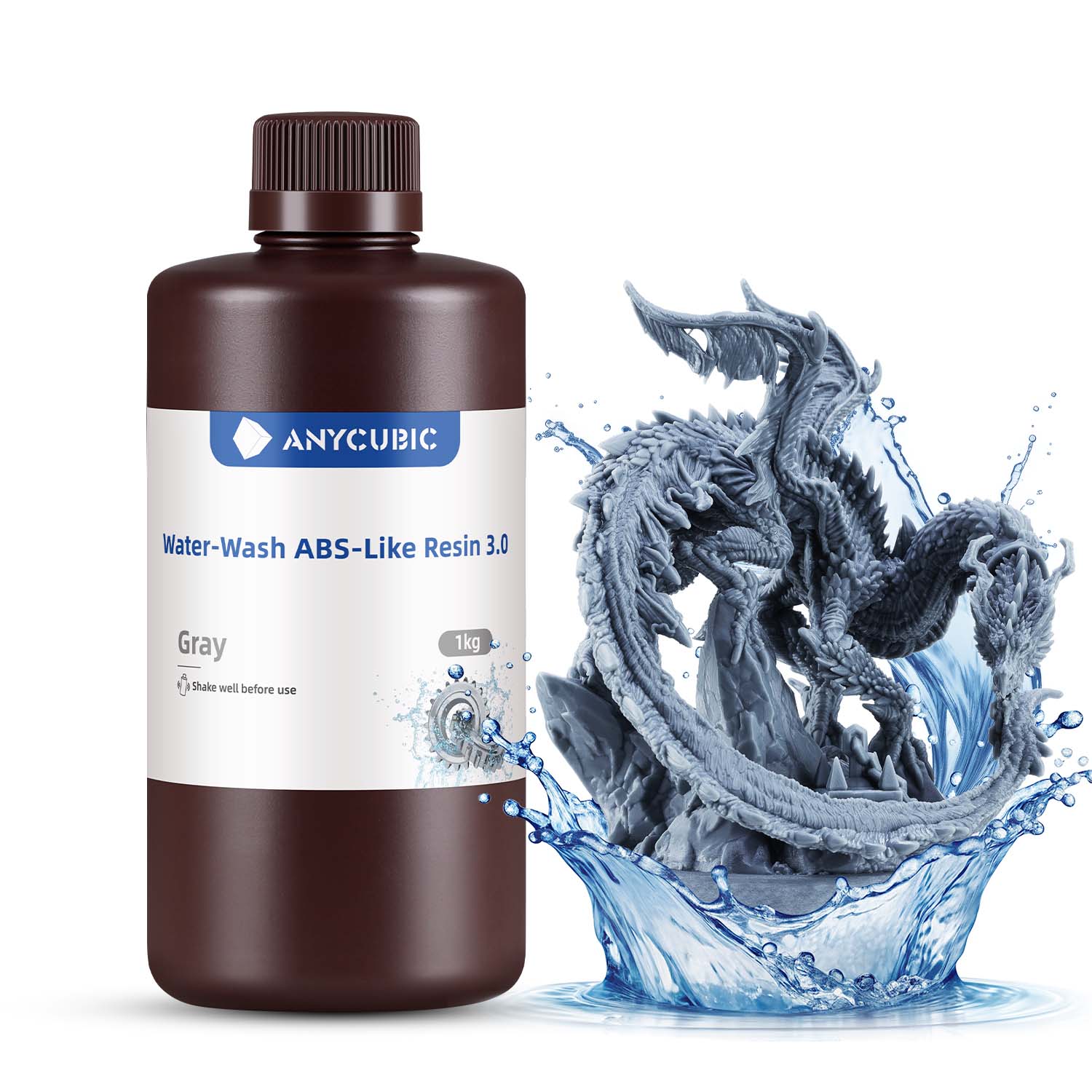 anycubic-water-wash-abs-like-resin-3-0-lot-10-100kg-noir-gris-transparent image 2