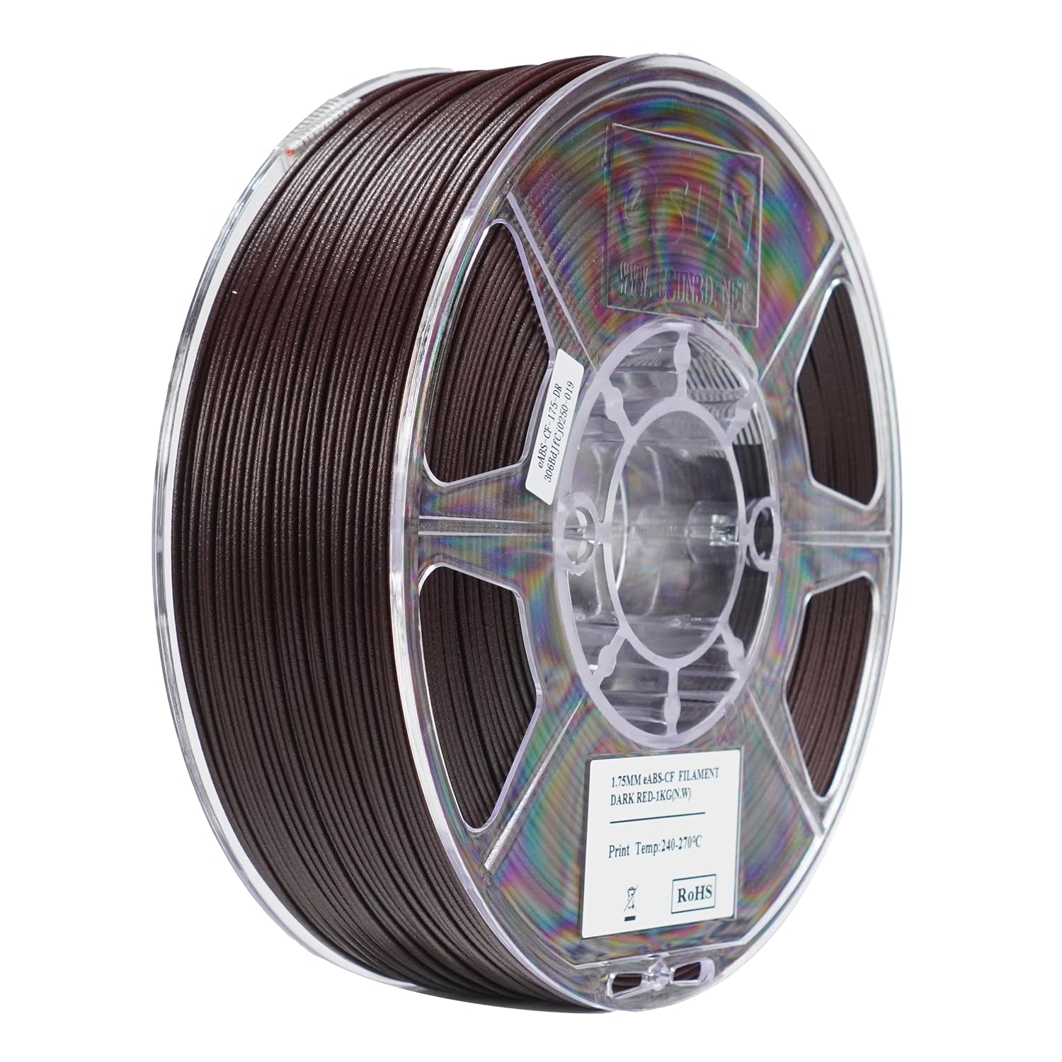 esun-eabs-cf-1-75-mm-1-kg-filament-abs-charg-fibre-de-carbone-rouge-fonc image 1