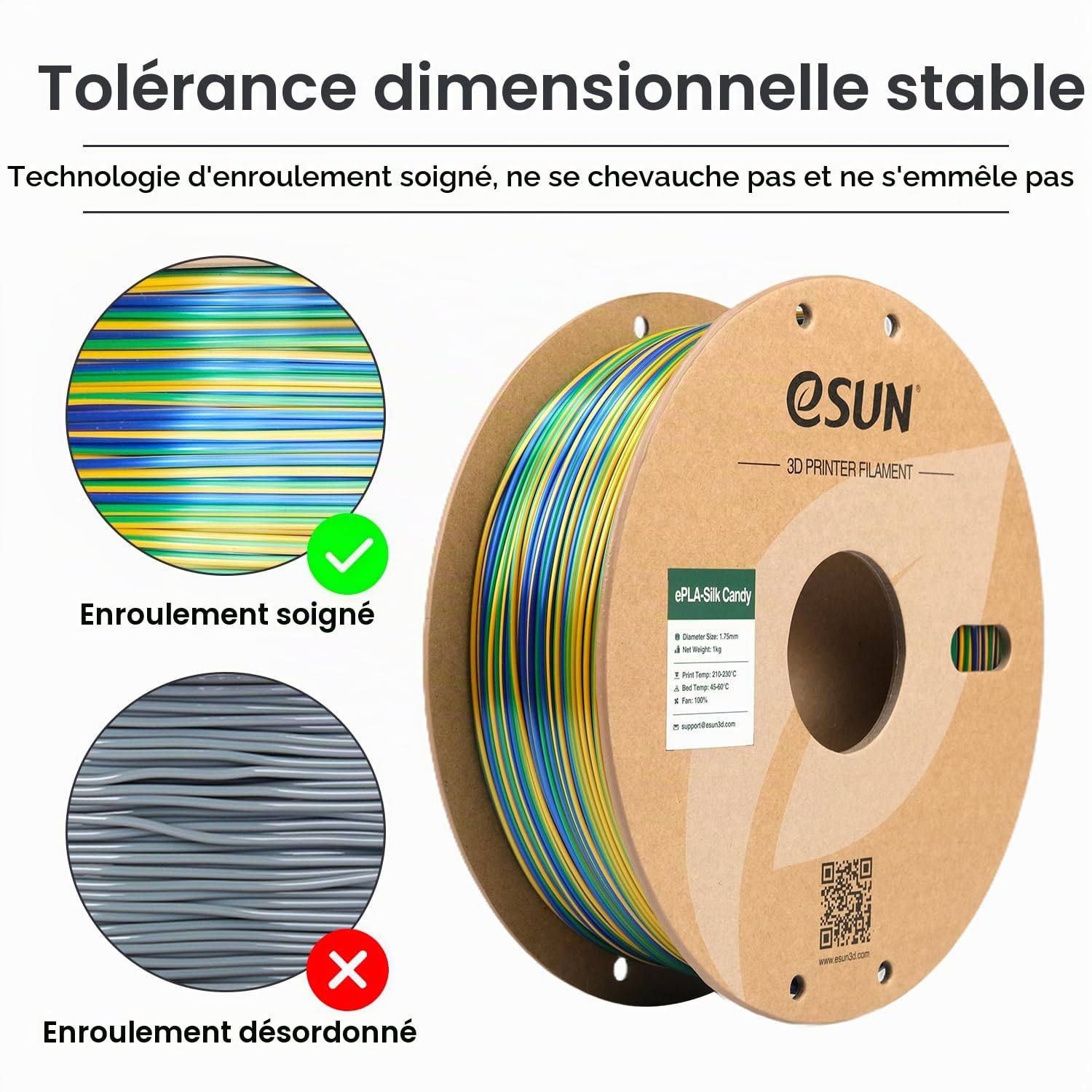 esun-pla-silk-candy-filament-1-75-mm-1kg-or-bleu-vert image 3