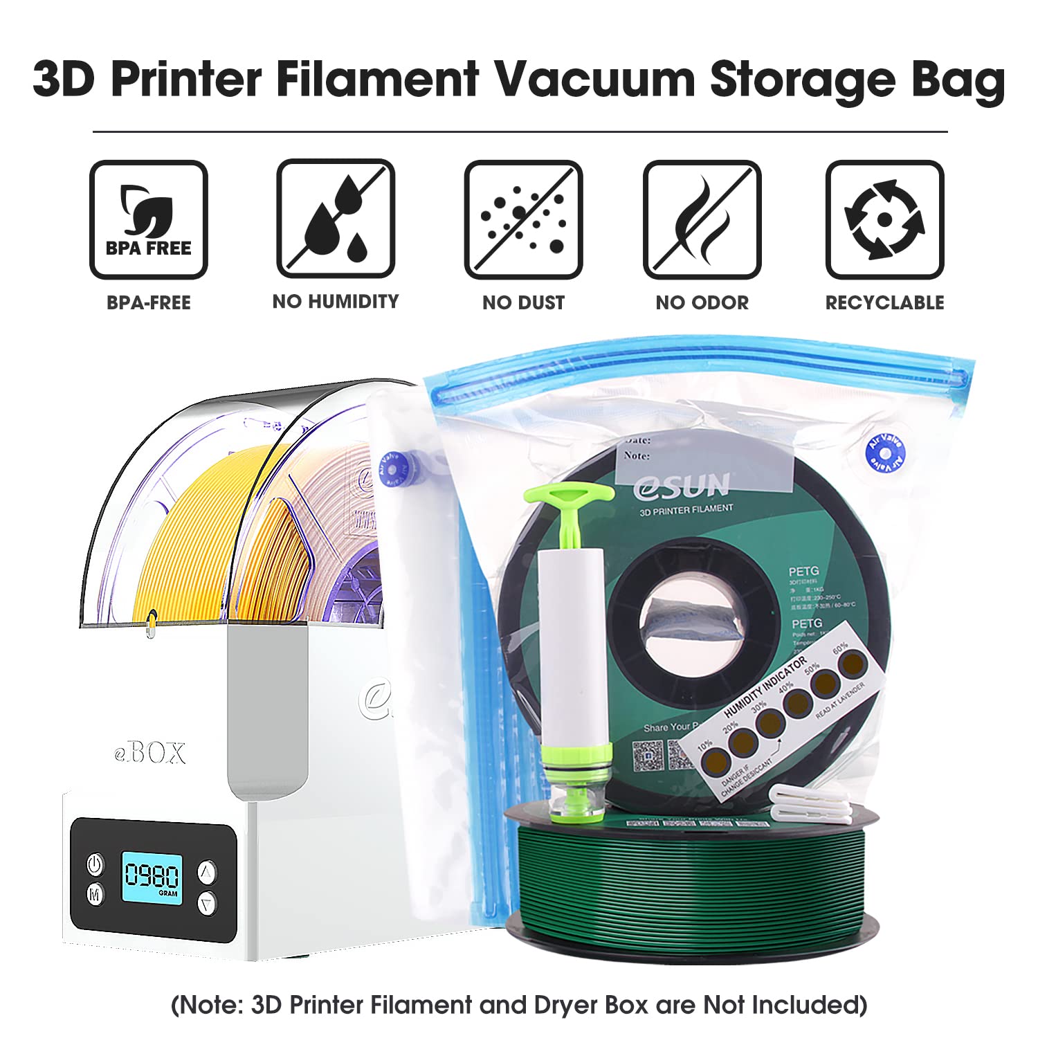 esun-kit-de-stockage-sous-vide-10-sacs-pompe-et-d-shydratants-filament-3d image 8