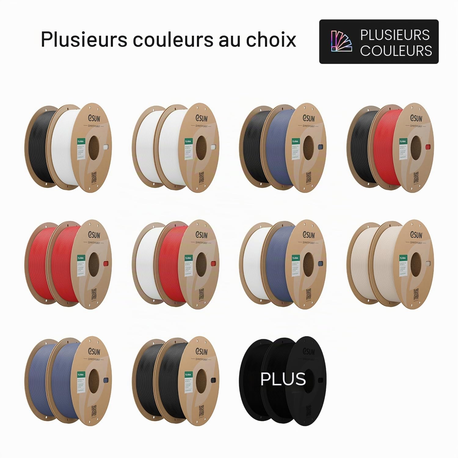 esun-pla-mat-filament-1-75mm-2x1kg-rouge-fonc image 7