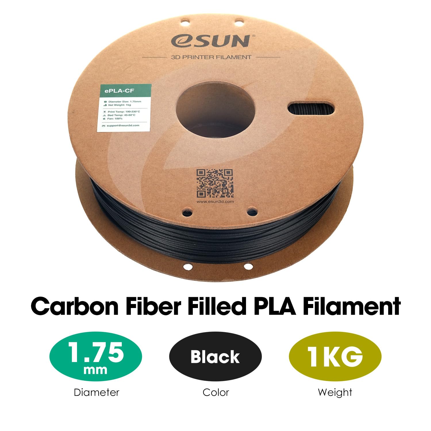 esun-epla-cf-filament-pla-fibre-de-carbone-1-75-mm-1-kg-noir image 2