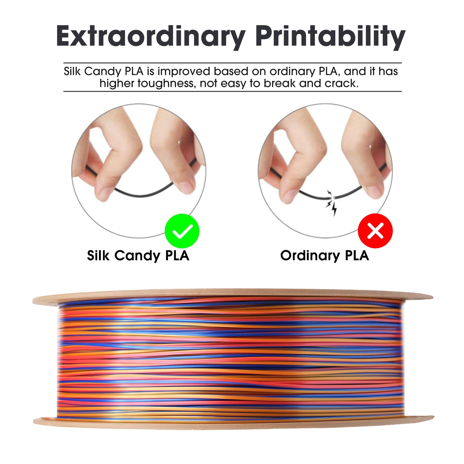 esun-pla-silk-candy-filament-1-75-mm-1kg-rouge-or-bleu image 3