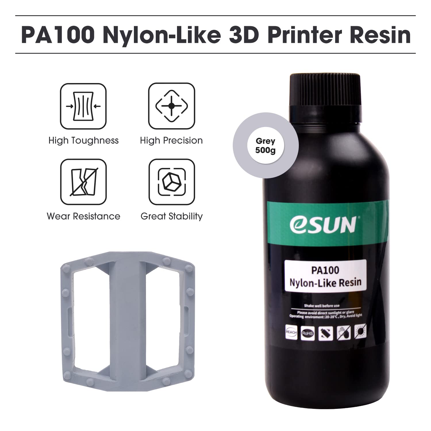 esun-r-sine-nylon-like-pa100-500-g-gris-pour-imprimante-3d-lcd image 2