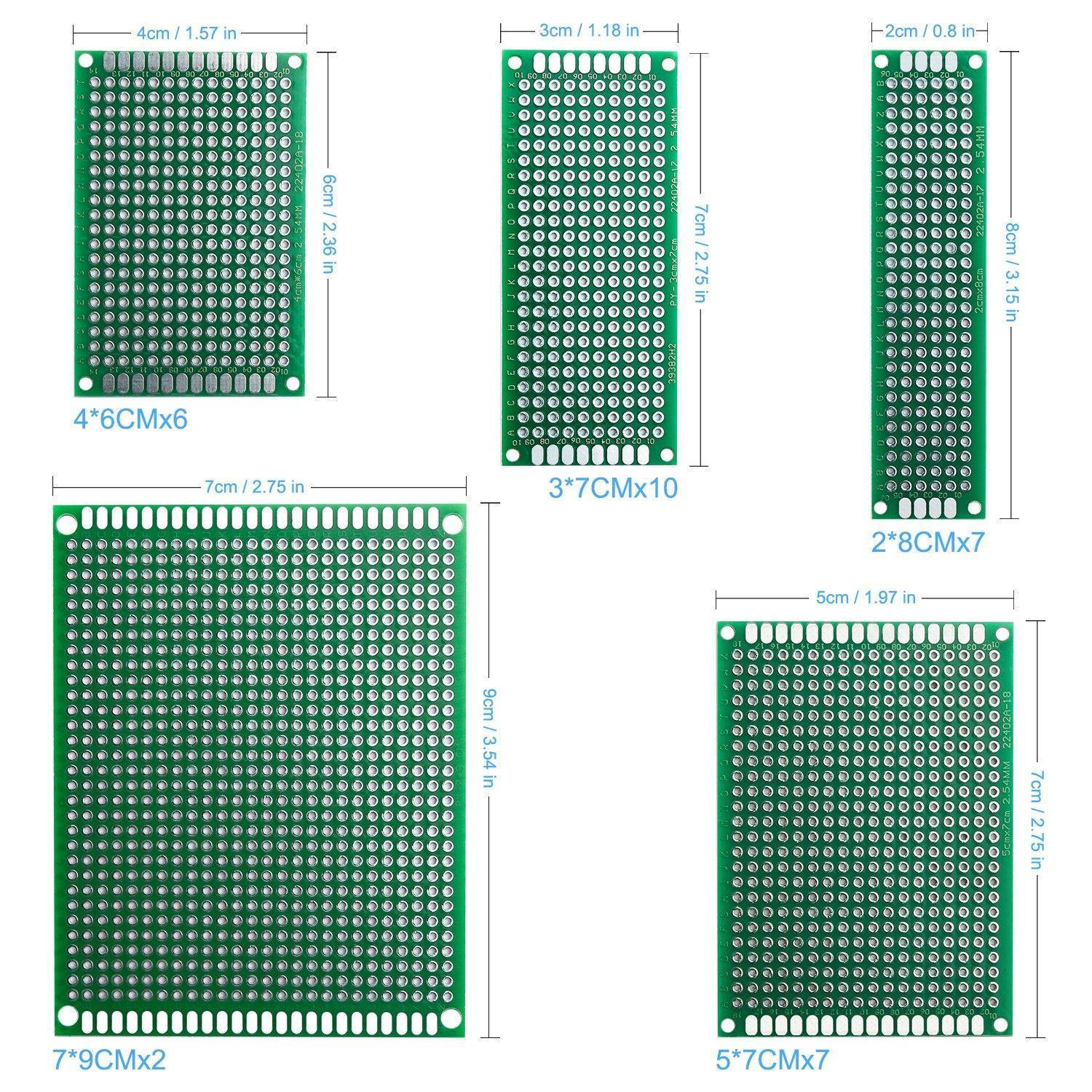 elegoo-kit-cartes-pcb-double-face-32-pi-ces-5-tailles-prototypage-arduino-diy image 2