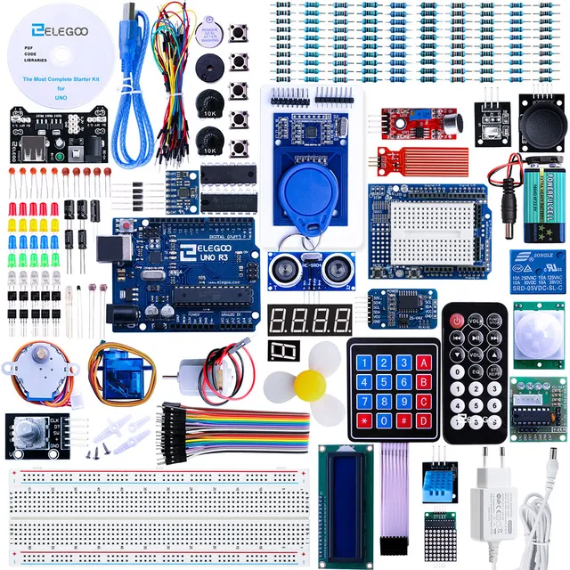 elegoo-uno-r3-kit-de-d-marrage-complet-carte-contr-leur-r3-200-composants image 1