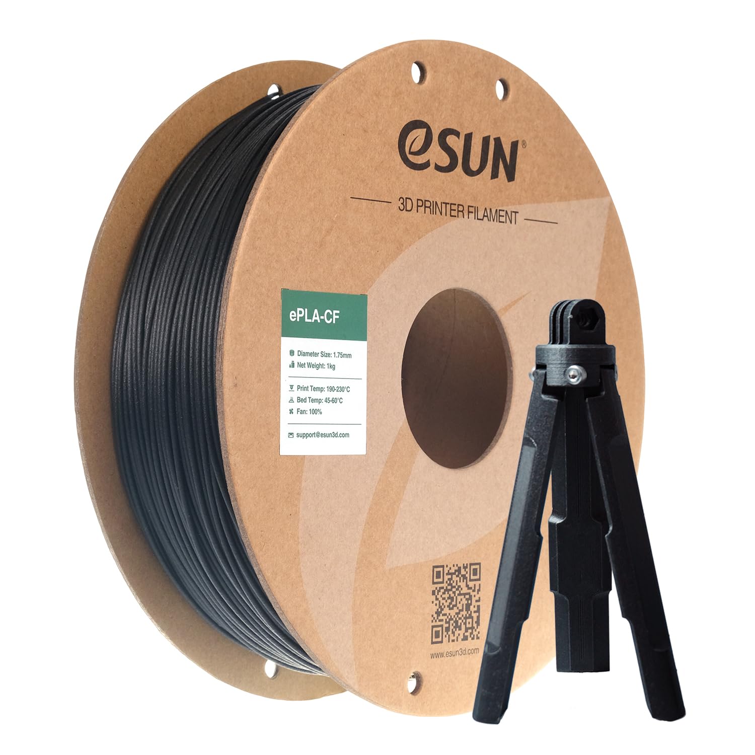 esun-epla-cf-filament-pla-fibre-de-carbone-1-75-mm-1-kg-noir image 1