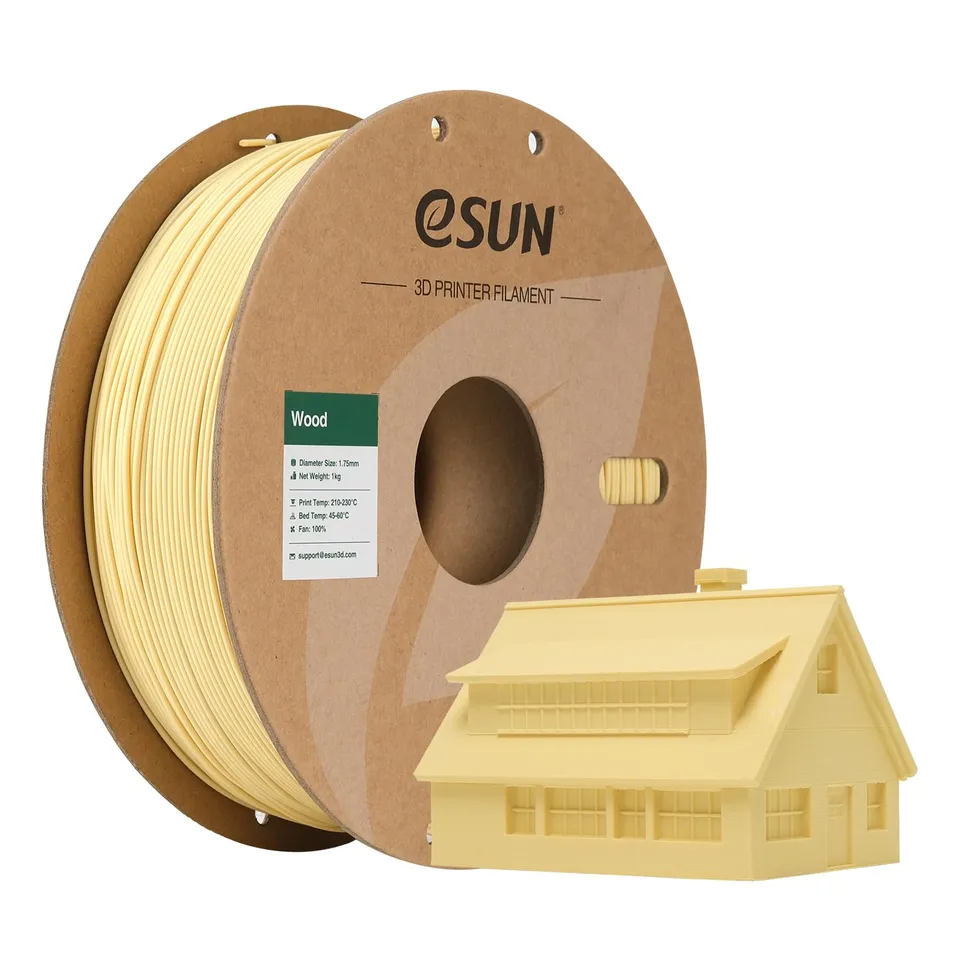 esun-pla-bois-1-75-mm-1-kg-filament-3d-effet-bois-naturel image 1