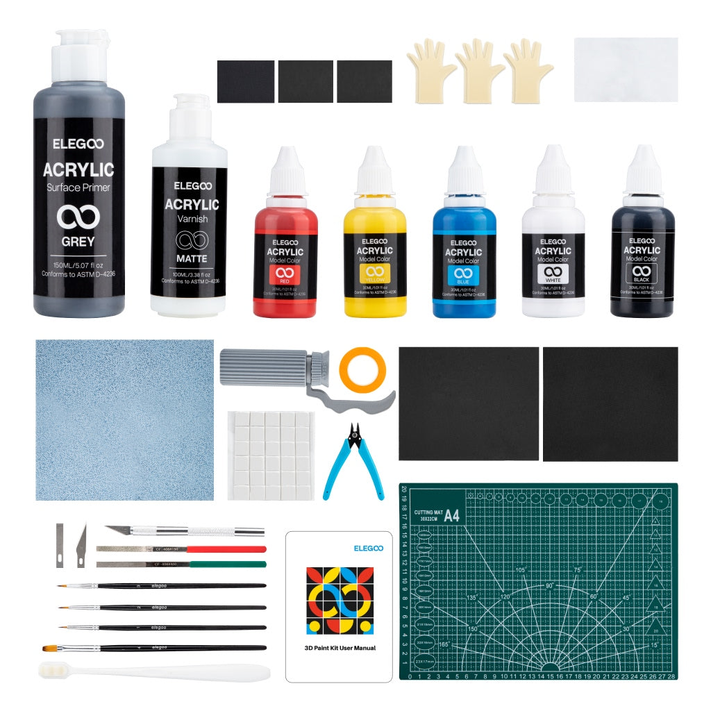 elegoo-kit-de-peinture-3d-tout-en-un-5-couleurs-et-outils-premium image 2