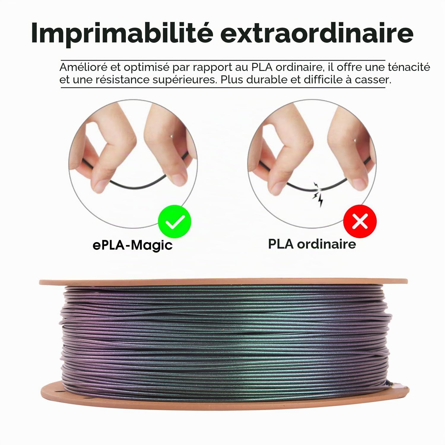 esun-epla-magic-filament-pla-bicolore-1-75-mm-1kg-vert-fonc-scintillant image 3