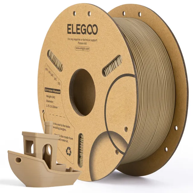 elegoo-pla-wood-filament-pla-effet-bois-finition-mate-naturelle image 1